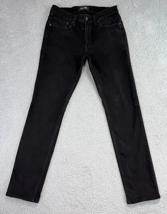 DU/ER L2X Slim Fit Jeans Stretch Denim 33(fits 32x29) Mens Black Pants Coolmax