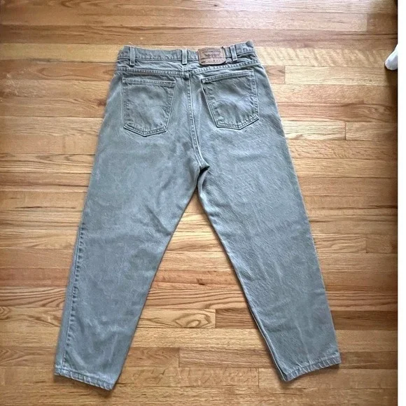 Vintage Levis 550 Jeans Mens 36x30 Gray Light Wash Relaxed Fit Tapered Denim