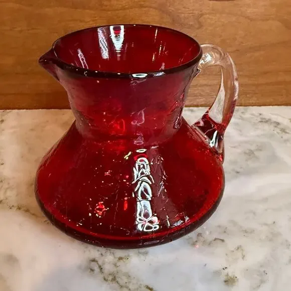 Vintage Mini Red Crackle Vase