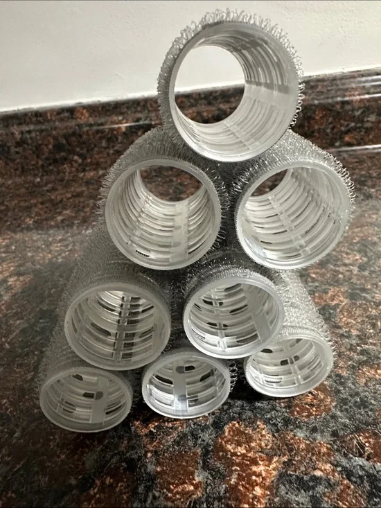 Set of 8 White Self-Grip Hair Rollers