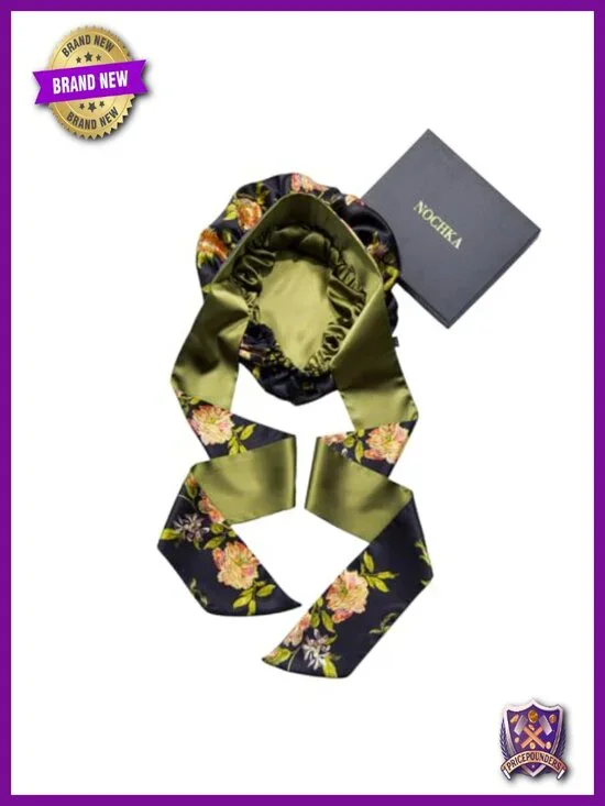 100% Pure Mulberry Silk Hair Bonnet with Ties Reversible Hair Protection