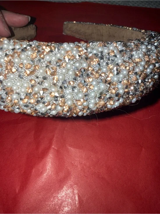 Embellished Pearl & Metallic Beaded Headband