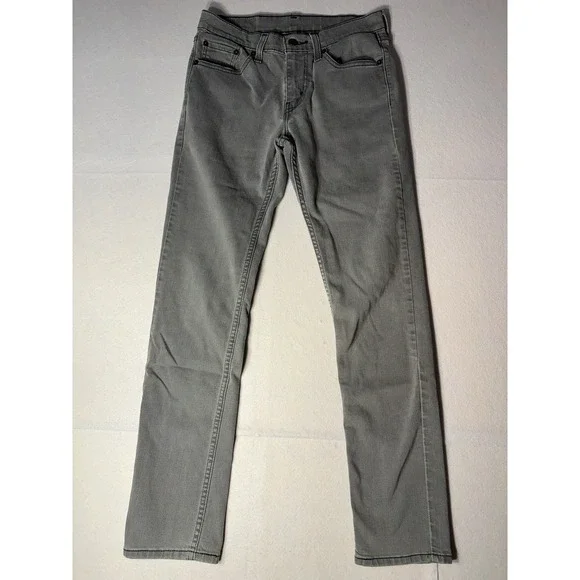 Levis 511 Jeans Mens 29x32 Slim Fit Straight Leg Gray Stretch Denim Medium Wash
