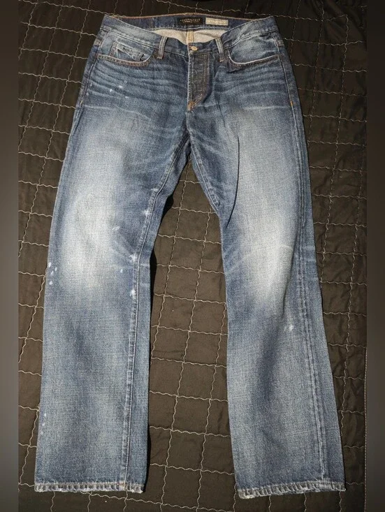 Aeropostale Men's Straight Leg Blue Denim Jeans Size W32xL32