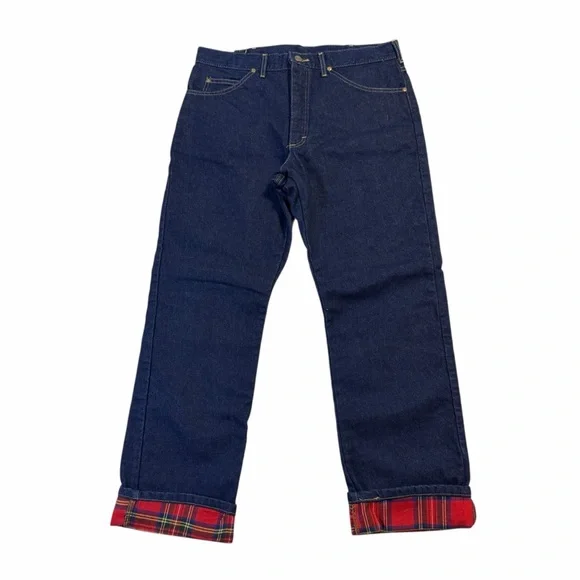 Vintage L.L.Bean Flannel Lined Jeans Mens 36x32 NWT Made USA Dark Wash Denim