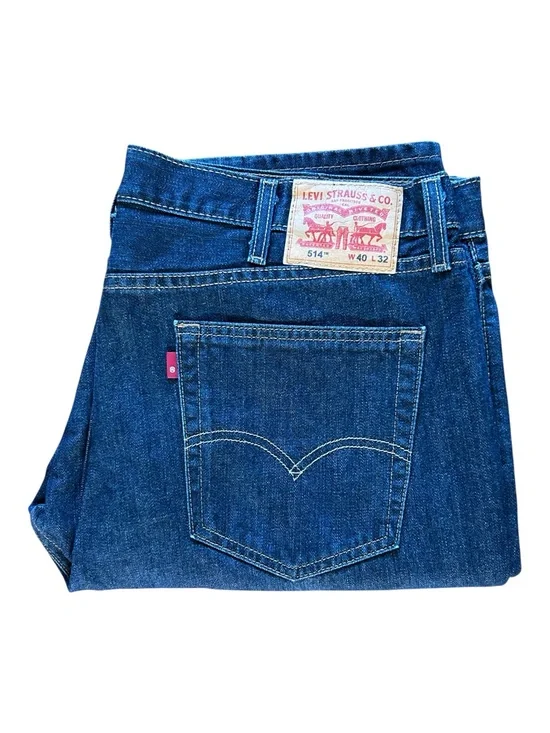Levi's Men's 514 Straight Jeans in Dark Blue Denim 40 x 32