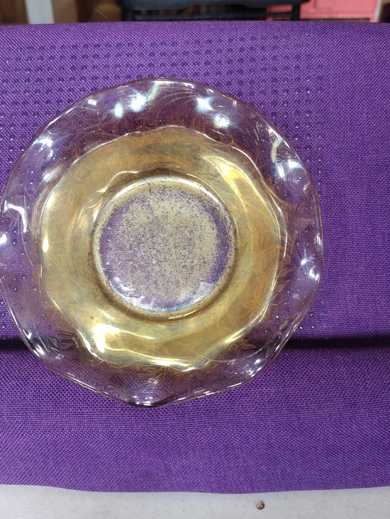 Clear Glass Decorative Bowl with Gold Interior