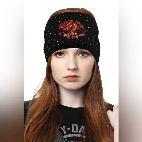 Orange Bling Skull EZ Band