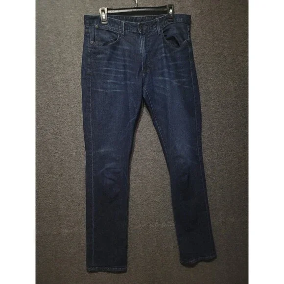 Bonobos 34/36 straight denim jeans stretch pockets zip button ribcage