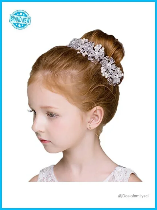 Crystal Pearl Flower Headband Hair Accessories for Weddings Performances Parties