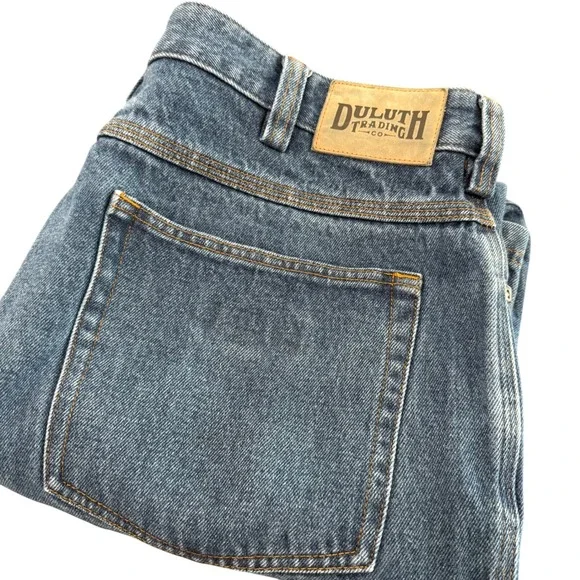 Duluth Trading Co Ballroom Blue Jeans Mens 38x30 Straight Leg Gusseted Crotch