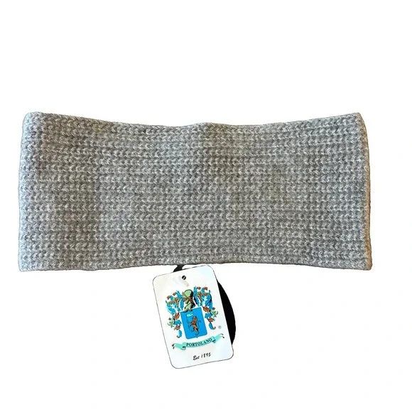 Portolano 100% Cashmere Headband Ear Warmer Women's Grey