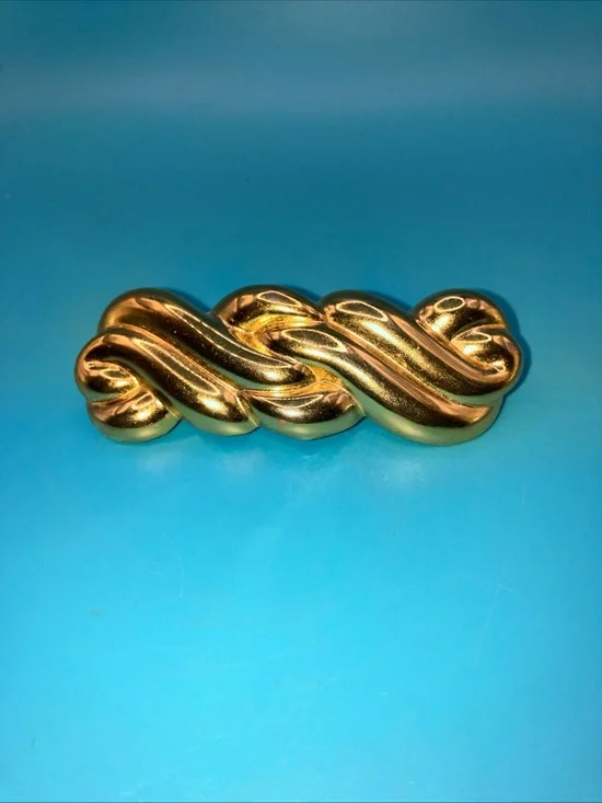 gold tone made in france hair barrette 3 Inches
