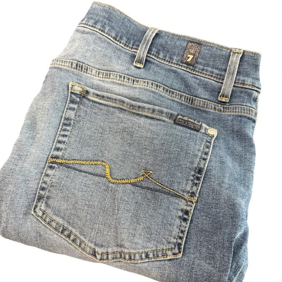 7 For All Mankind Paxtyn Skinny Jeans Mens 38x33 Light Wash Stretch Denim