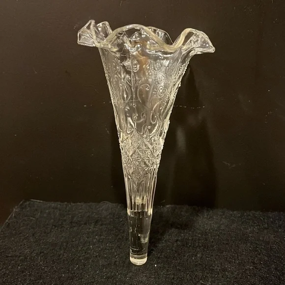 Vintage Automobile Limousine Glass Bud Vase