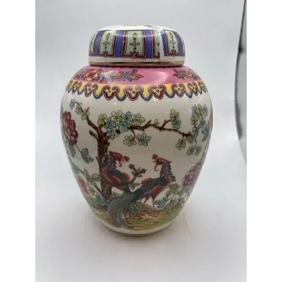 Ginger Jar Italian birds floral vintage