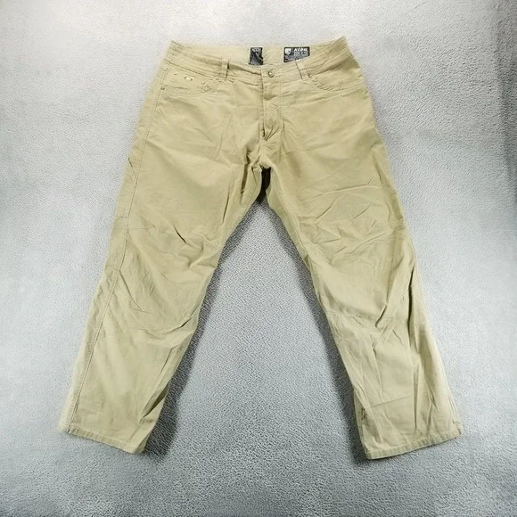 Kuhl Revolvr Jeans Mens 36x30 Beige Relaxed Straight‎ Quick Dry Canvas Comfort