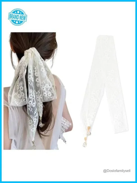 French Lace Hair Ribbon Headband Scarf - Long Ribbon for Hair Styling