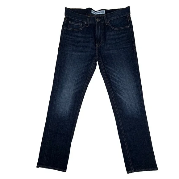 EXPRESS Rocco Slim Fit Straight Leg Men's Jeans 32x30 Dark Wash Denim Whiskering