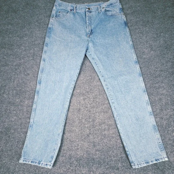 Wrangler Rugged Wear Men's Light Wash Straight‎ Leg Jeans 40 x 32