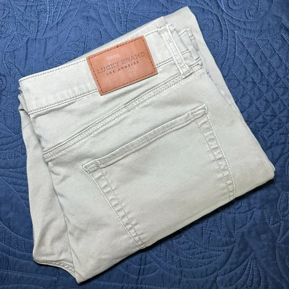 Lucky Brand Men's 221 Slim Straight Leg Size 34x30 Tan Denim Jeans Pants