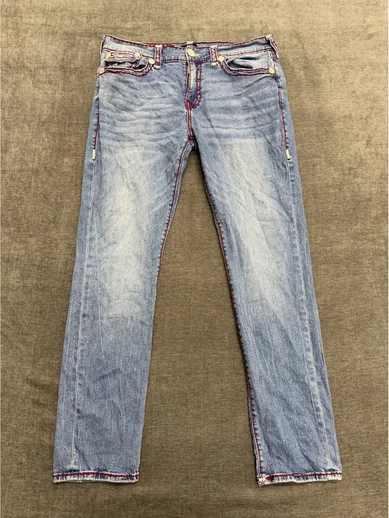 True Religion Rocco Relaxed Skinny Jeans Size 36 Light Blue Denim
