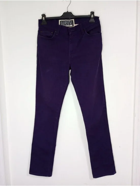 Levis 510 Super Skinny Purple Denim Jeans W32 L30 Mens Stretch Cotton