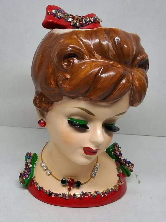Enesco Lady Head Vase 5.75” Second Chance reimagined