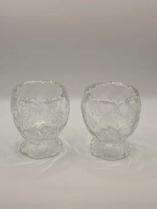 Heisey Orchid Etched Violet Footed 4