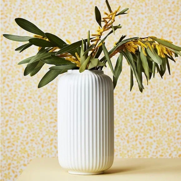 IKEA White Ceramic Vase STILREN Modern Minimalist Home Decor Centerpiece
