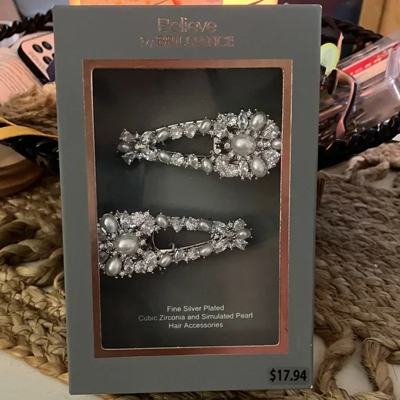 Believe by Brilliance Silver Hair Clips