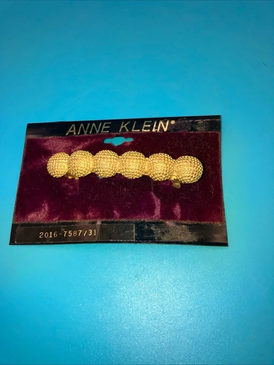 barrette anne klein new old stock Vintage gold tone 3 Inches