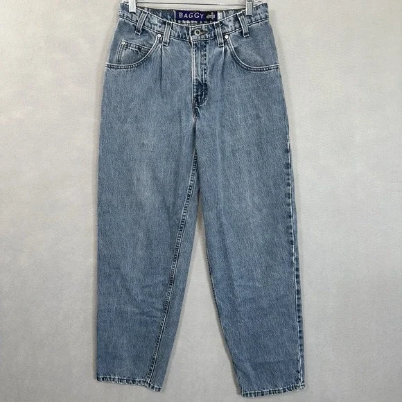Vtg Levi's SilverTab Baggy Jeans Mens Fits 29x30 Blue Pleated Denim USA 90s Y2K