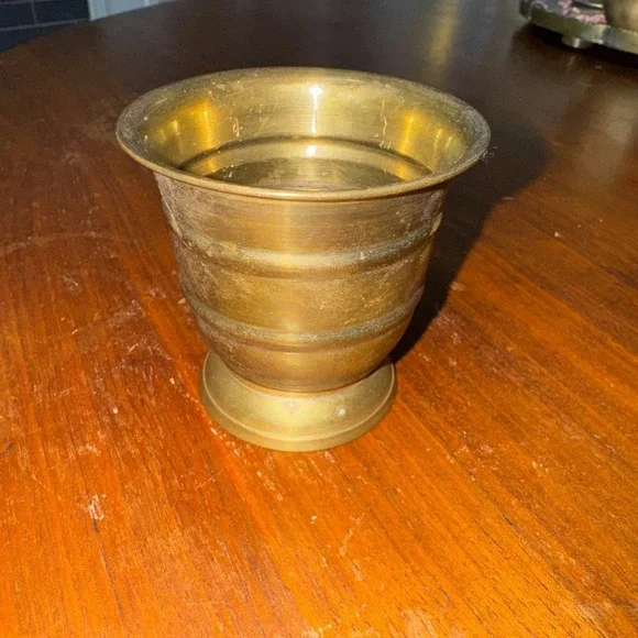 Adorable Vintage Mini Brass Planter Mid‎ Century 1960's OLA51