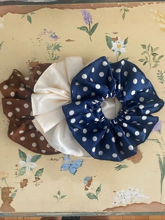 Oversize Satin Scrunchie Trio