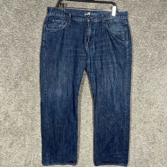 7 For All Mankind Austyn Jeans Mens 36 Blue Dark Wash Straight Leg Relaxed Denim