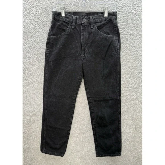 Vintage Rustler Jeans Mens 29x30 Black Regular Straight Workwear Western Y2K