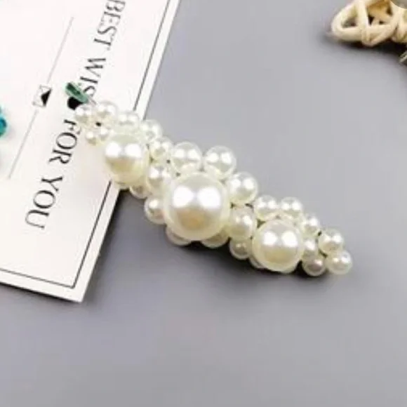 Pearls of wisdom hair clip barrette NWT
