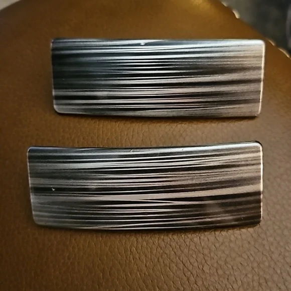 VTG GOODY 1990s Metallic Silver Large Barrettes