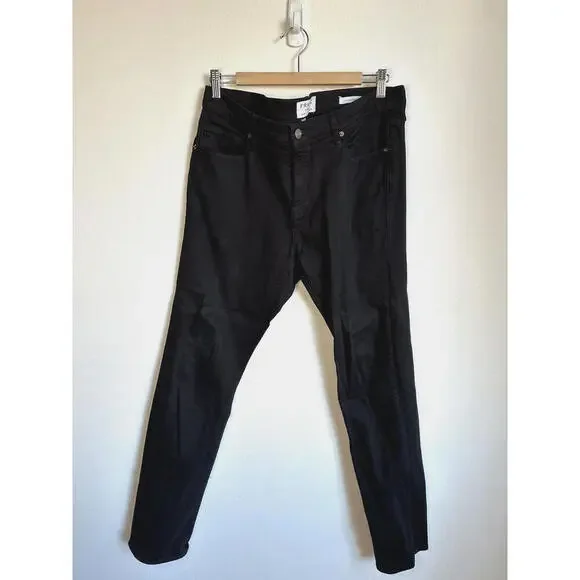 FRAME Jeans Mens 34x32 Black Denim L’Homme Skinny Fit