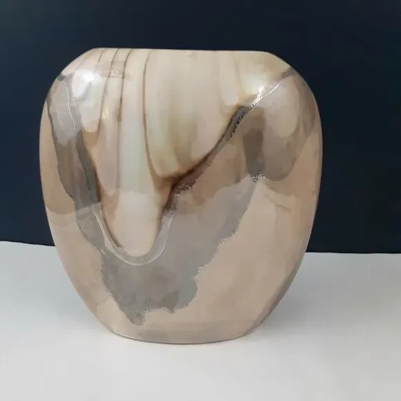 Vintage Drip Glaze Art Deco Revival Vase Minimalist,Elegant,Earthtones