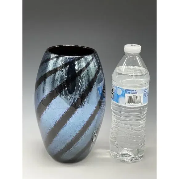 Pairpoint Art Glass 34% Lead Crystal Vase Cape Cod MA Swirl 7-3/4