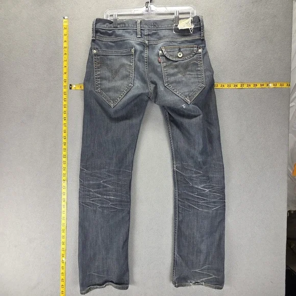 Vintage Levis 504 Jeans Mens 32x32 Blue Engineered Flap Pocket Honeycomb Zip Fly