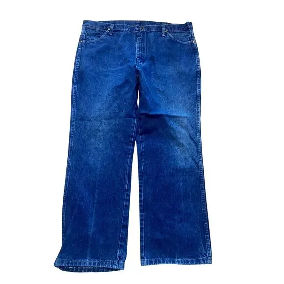 Vintage Wrangler 936PWD Slim Fit Cowboy Cut Blue Jeans Mens 40x30 Heavyweight