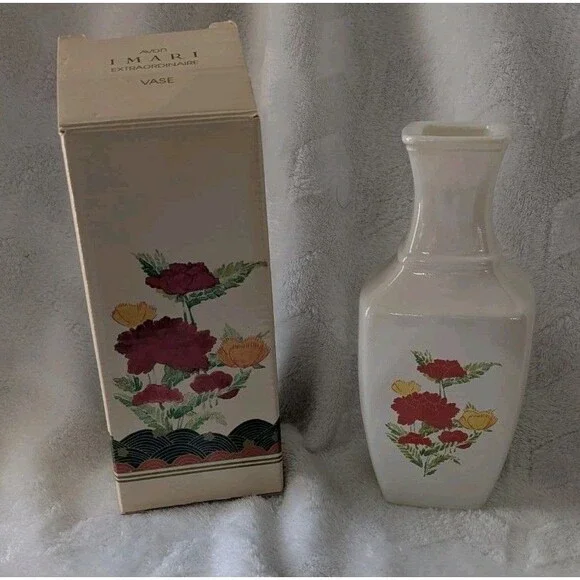 Avon Imari Extraordinaire Poppy Glass Vase 1991