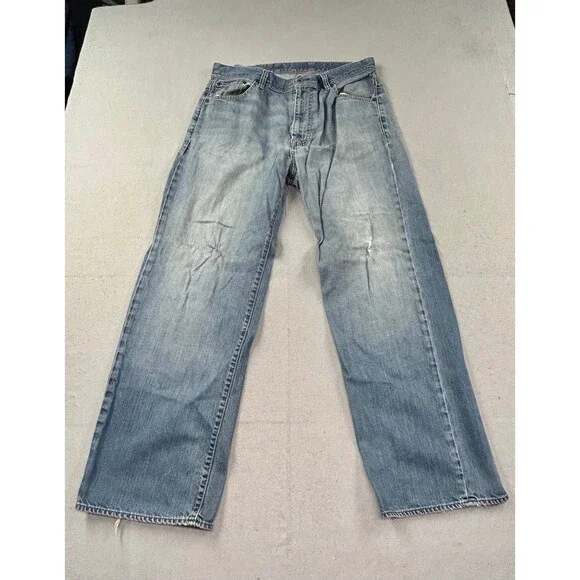 RL Polo Jean Co Ralph Lauren Jeans Mens Brixton Loose Straight Blue Denim