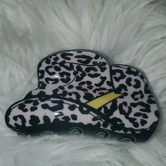 Cowboy Hat Hair Clip — Leopard Collection - Wild Rodeo Pink