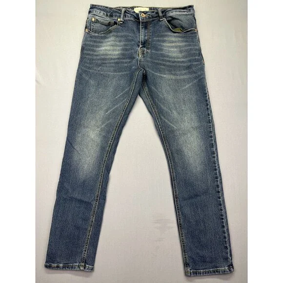 Smith and Mills Jeans Blue Denim Stretch Mens Size 33‎ Tailored Low Rise