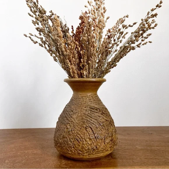 Handmade Art Pottery Vase Signed Bresler - Mid Century Modern Pottery