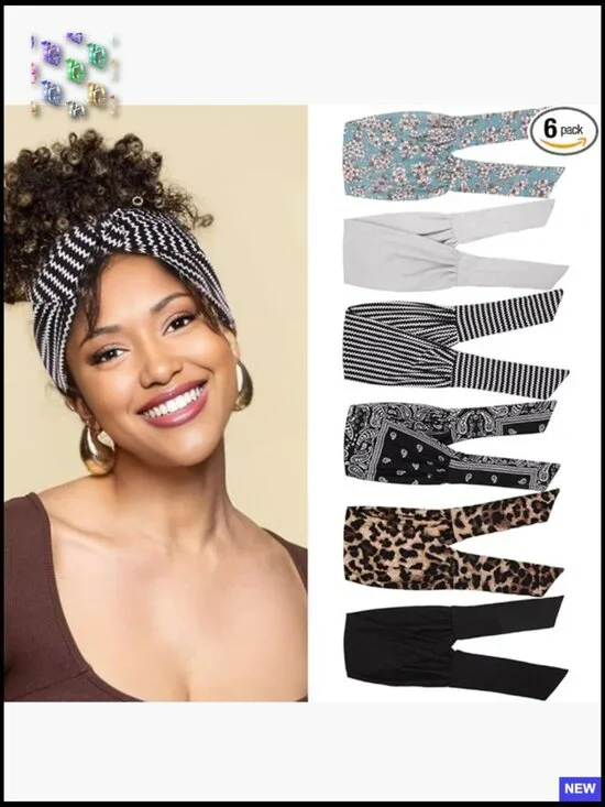 Adjustable Knotted Boho Headbands Set Yoga Workout Elastic Fashion Wide Hair